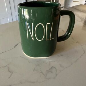 RAE DUNN Green Ceramic Noel Mug